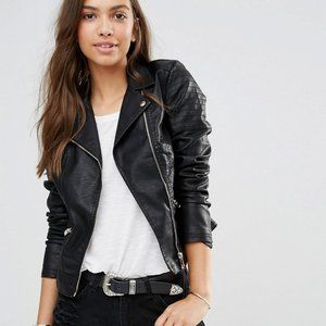 NEW! NEW LOOK VEGAN Biker JACKET SZ L